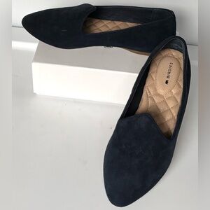 Birdies The Starling Loafers Suede Leather slip-on  in Navy Blue color Size 7